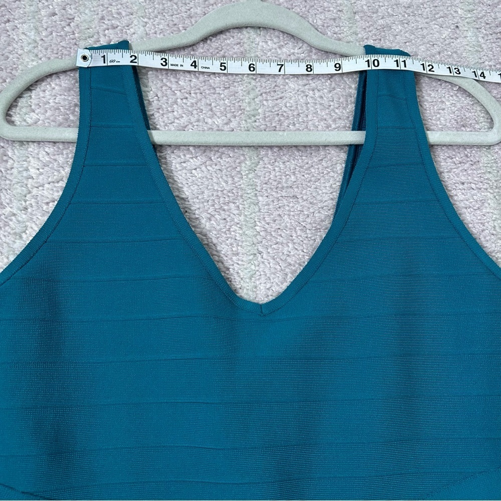Dress the Population Teal Sleeveless Bandage Dress Bodycon Size Large - Picture 8 of 13